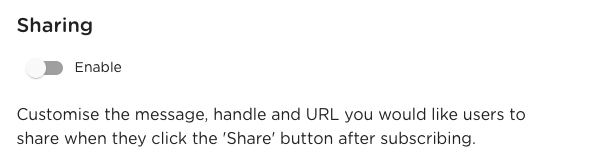 Enable Sharing Option