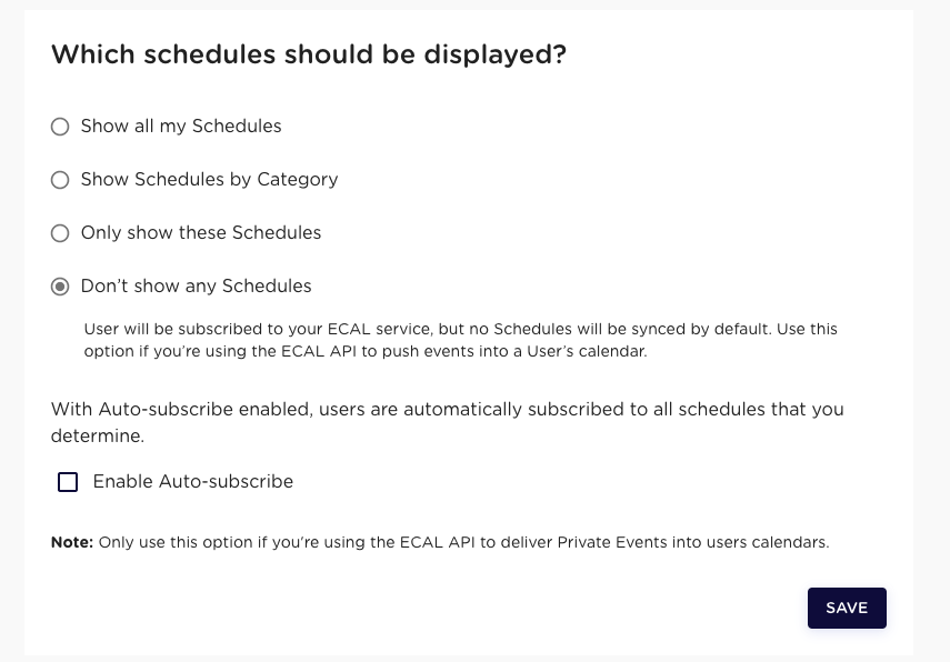 Select Schedule Category
